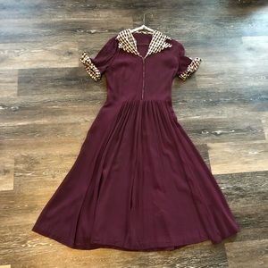 VINTAHE 50S FALL PLAID DRESS